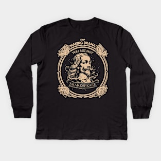 Shakespeare bookish literature poet Kids Long Sleeve T-Shirt